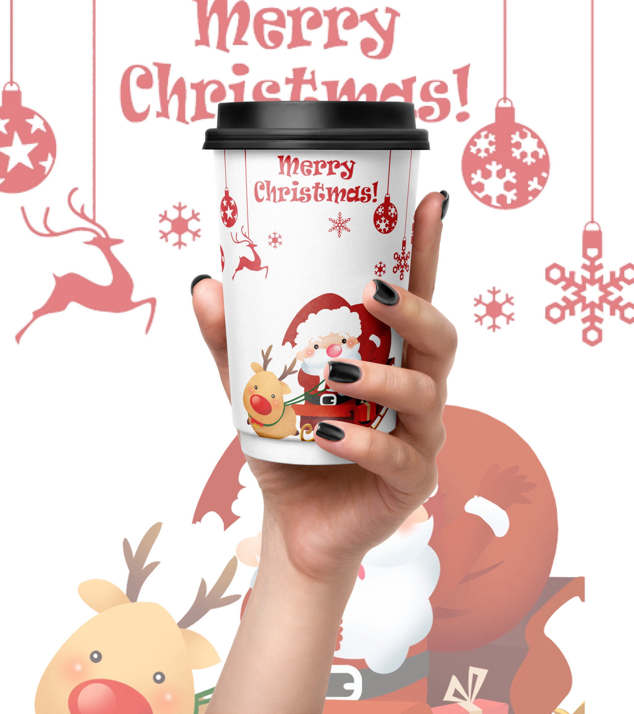 Baking packaging design/paper bag/coffee cup/paper cup/Original/Christmas Paper Cup